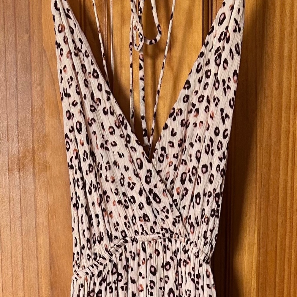 Blue Life Planet Blue Life Leopard Print High/Low Maxi Dress XS